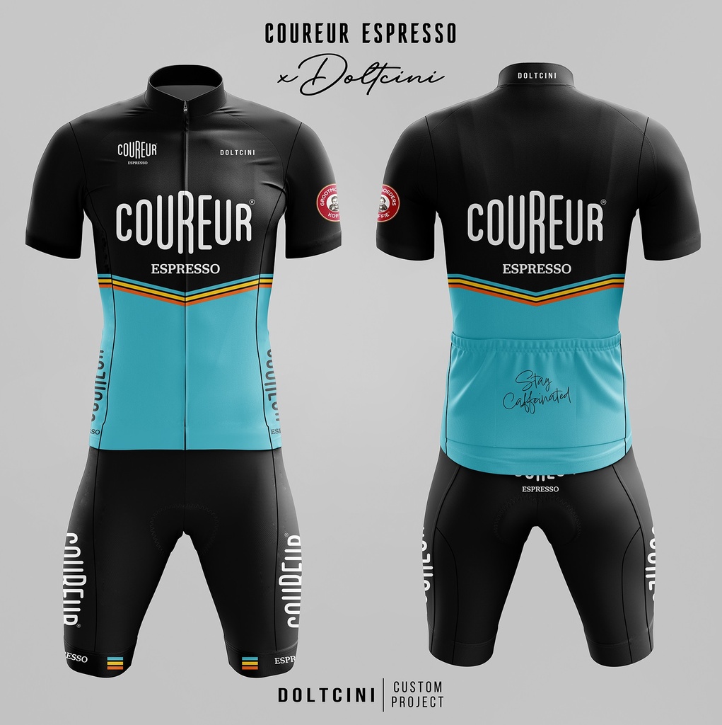 Fietsshirt korte mouwen Coureur Espresso