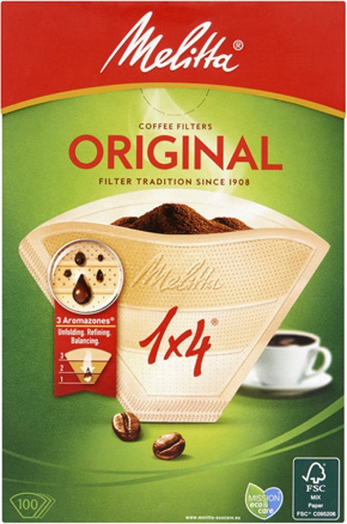 Melitta | Filterpapier 1x 4 | 100 st