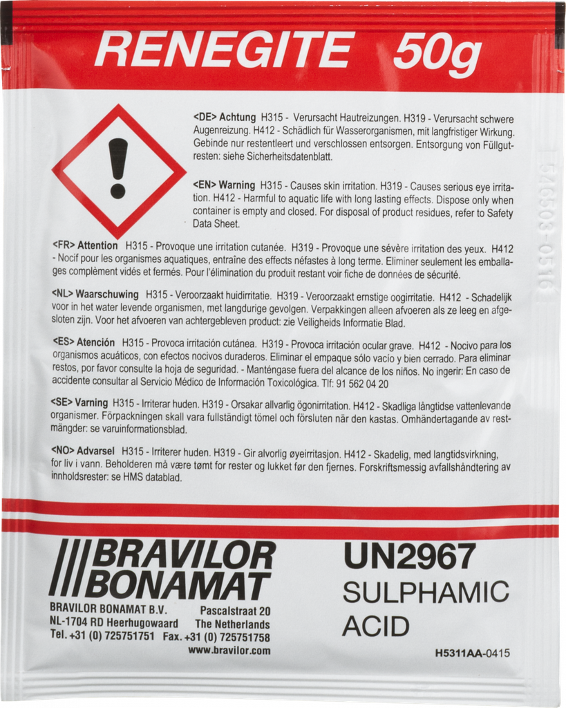 Bravilor | Renegite ontkalkingspoeder (rood) | 15st