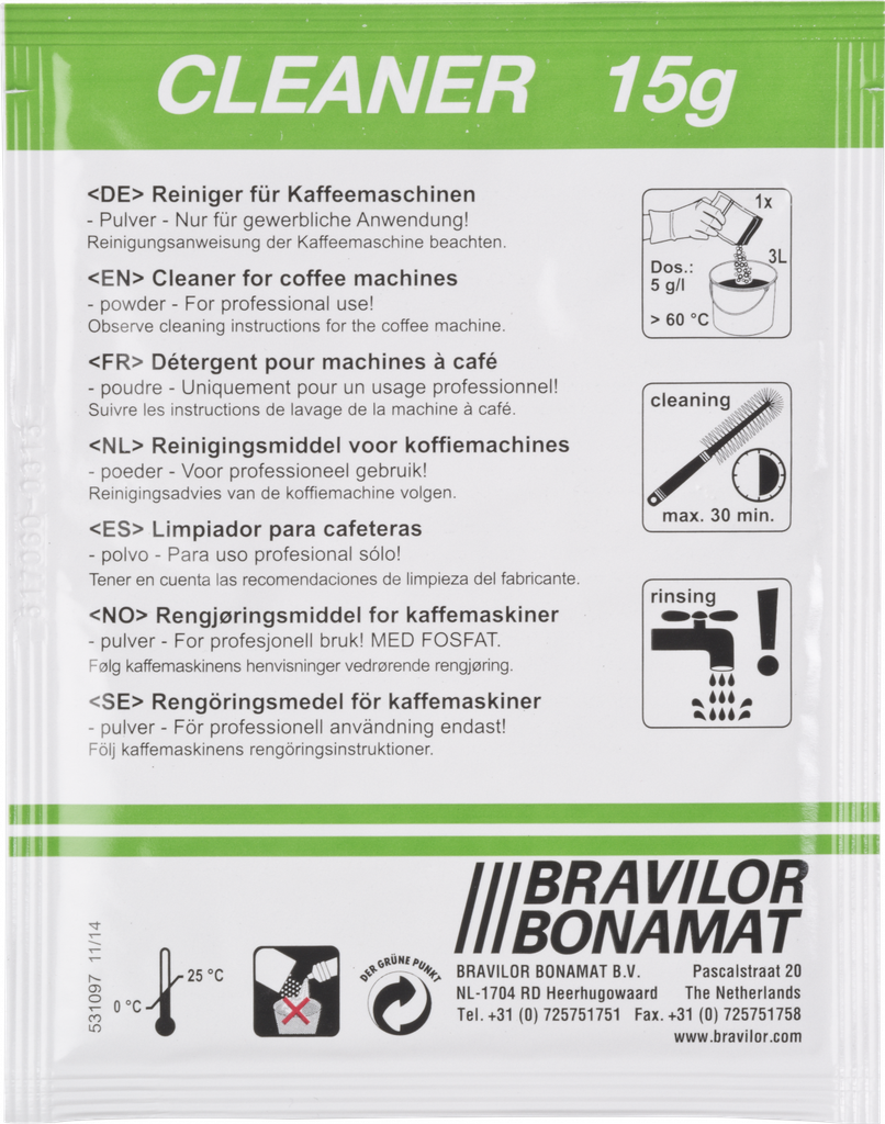 [TN0030] Bravilor | Cleaner poeder (groen) |15st