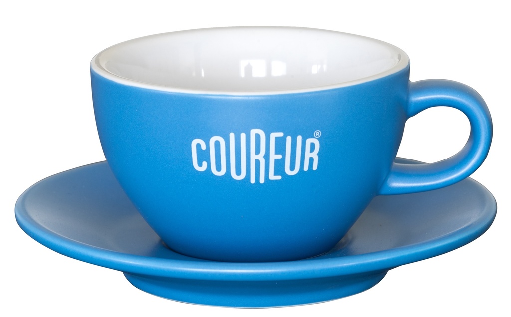 Cappuccino kopje + schoteltje Coureur | 21cl (Blauw)