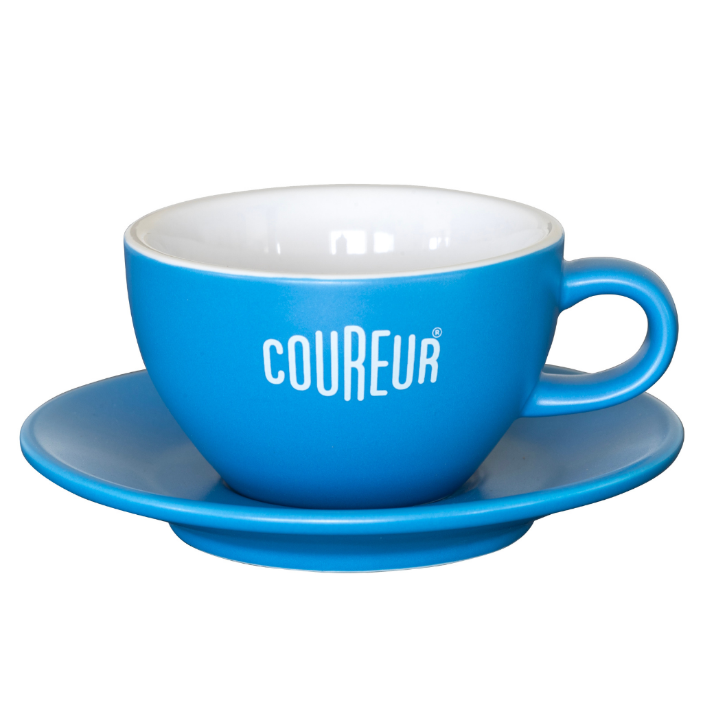 Cappuccino kopje + schoteltje Coureur | 21cl (Blauw)