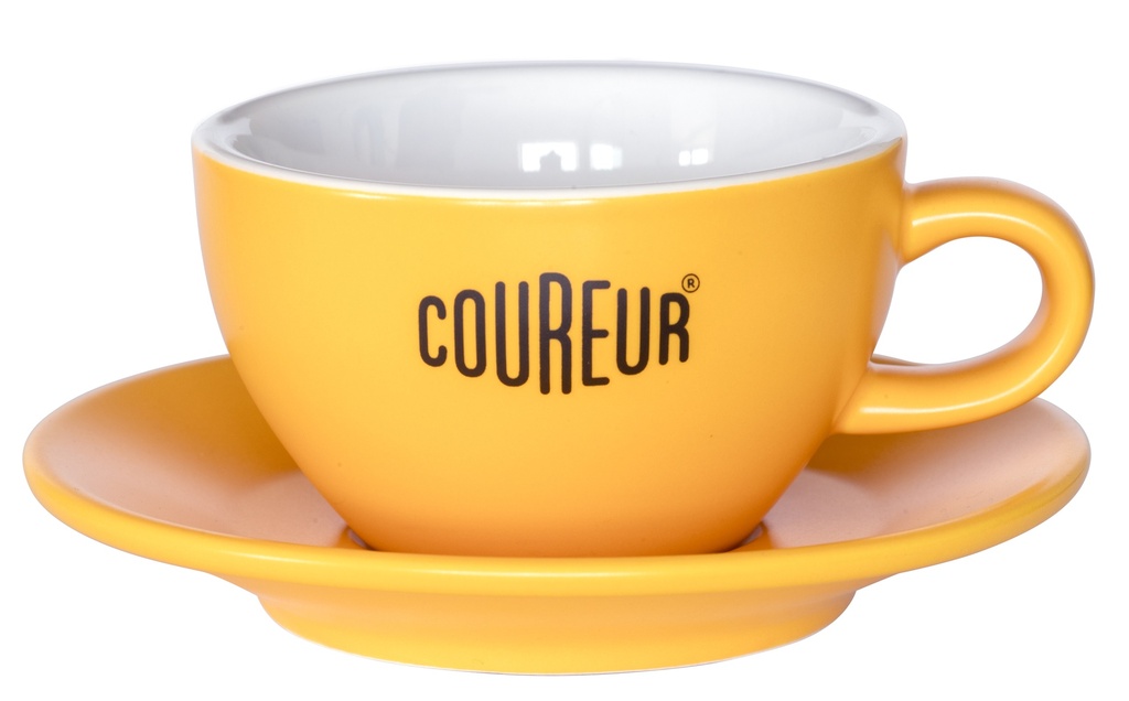 Cappuccino kopje + schoteltje Coureur | 21cl (GEEL)