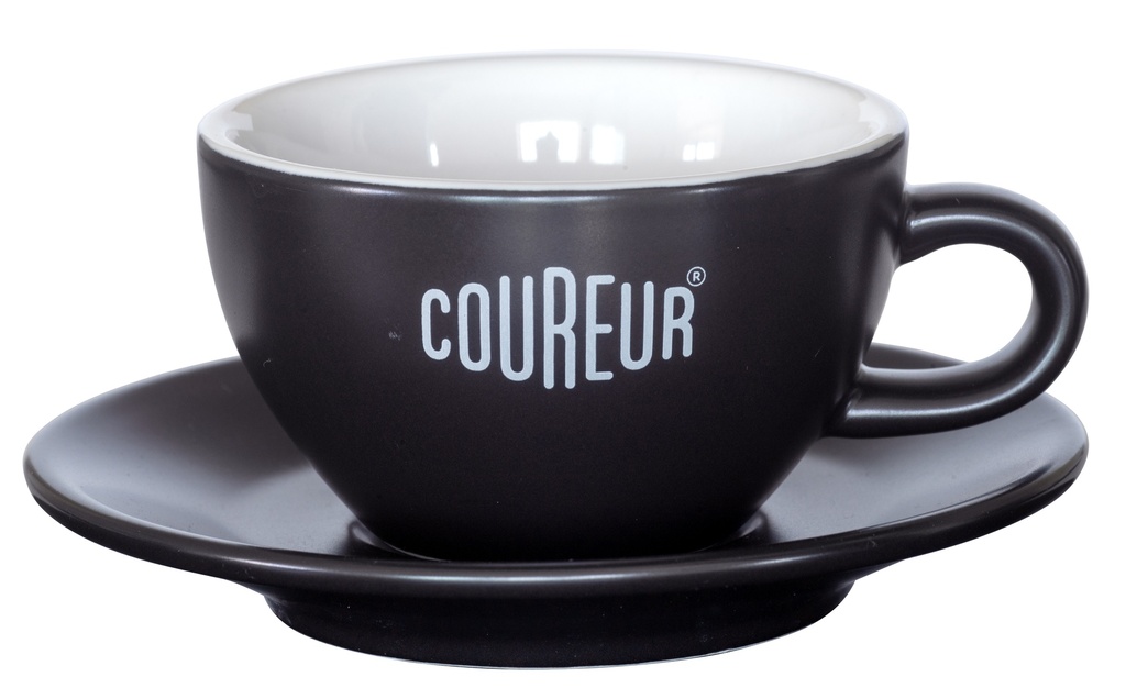 Cappuccino kopje + schoteltje Coureur | 21cl (Zwart)