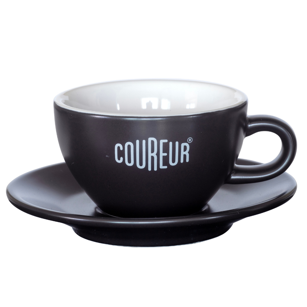 [TN0520] Cappuccino kopje + schoteltje Coureur | 21cl (Zwart)