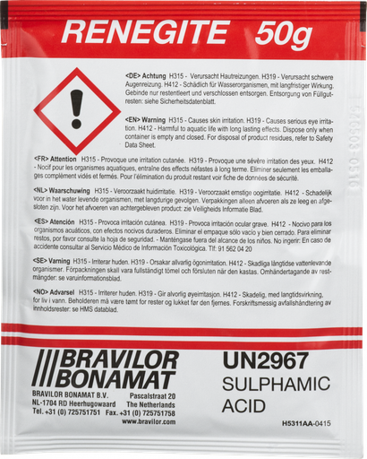 [TN0029] Bravilor | Renegite ontkalkingspoeder (rood) | 15st