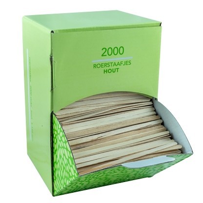 [TN0155] Roerstaafjes hout (FSC) | 2000st