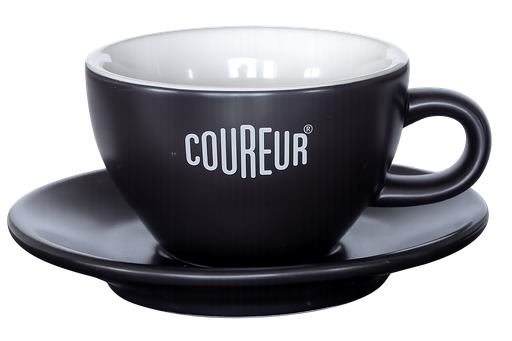 [TN0520] Cappuccino kopje + schoteltje Coureur | 21cl (Zwart)