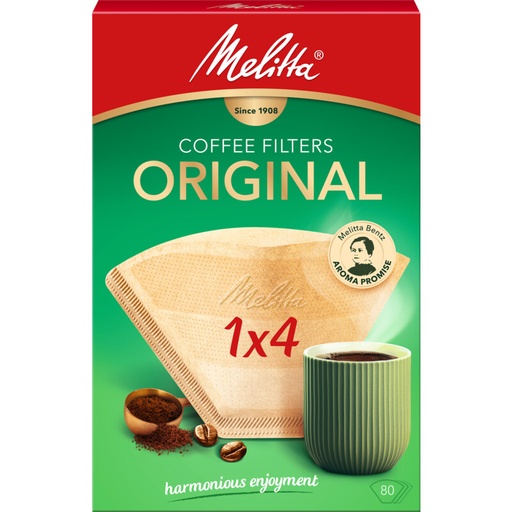 [TN0523] Melitta | Filterpapier 1x4 'Original Bruin' | 80st