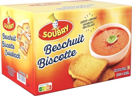 [TF1017] Soubry | Beschuiten | 208st (2x7,5g) 